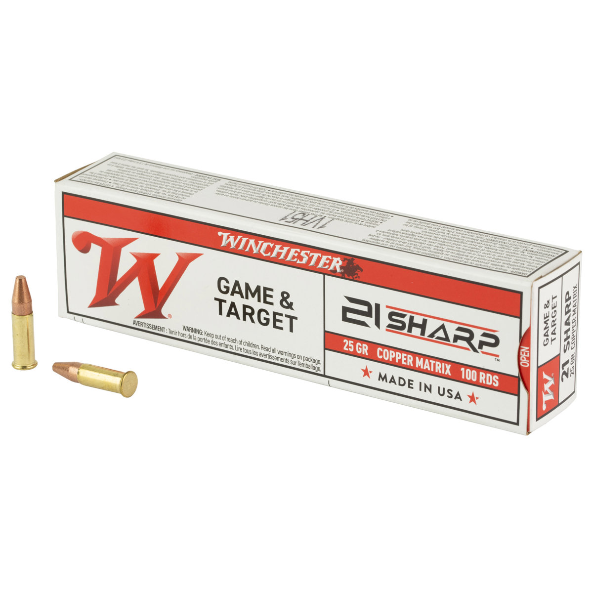 Winchester 21 Sharp .22 LR Lead-Free Rimfire Ammo