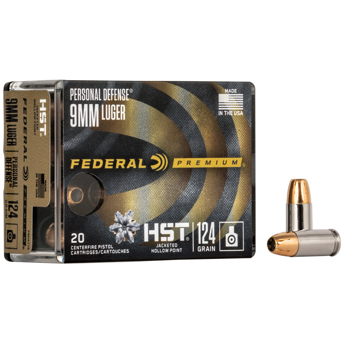 Federal Premium Personal Defense HST 9mm Luger 124-gr Jacketed Hollow Point (20 Rounds)