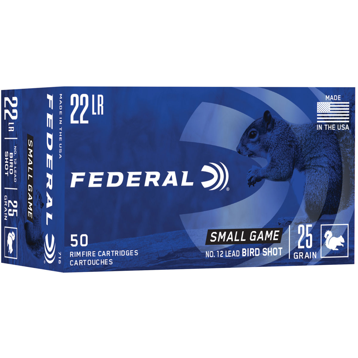 Federal Game-Shok .22 LR 25 Grain #12 Lead Bird Shot Ammunition (50 Rounds)