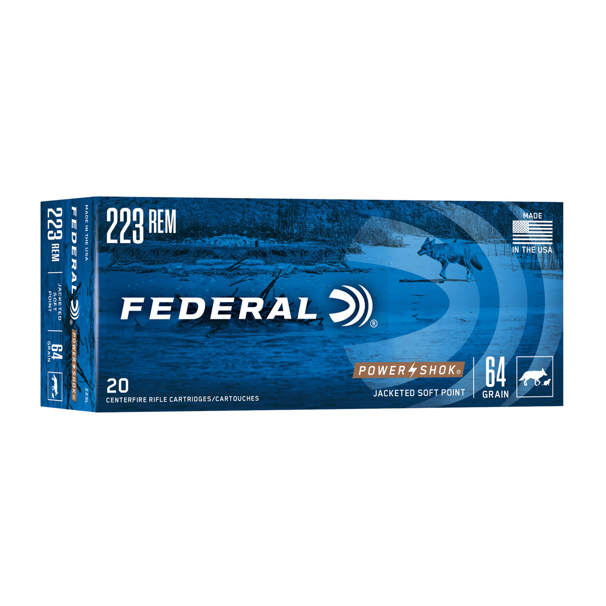 Federal Power-Shok .223 Remington 64gr Soft Point 20-Round Box Rifle Ammunition